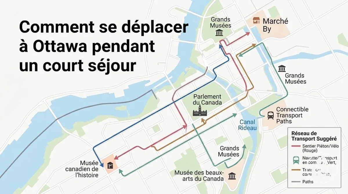 Options de transport à Ottawa pour se déplacer entre les secteurs touristiques pendant un court séjour