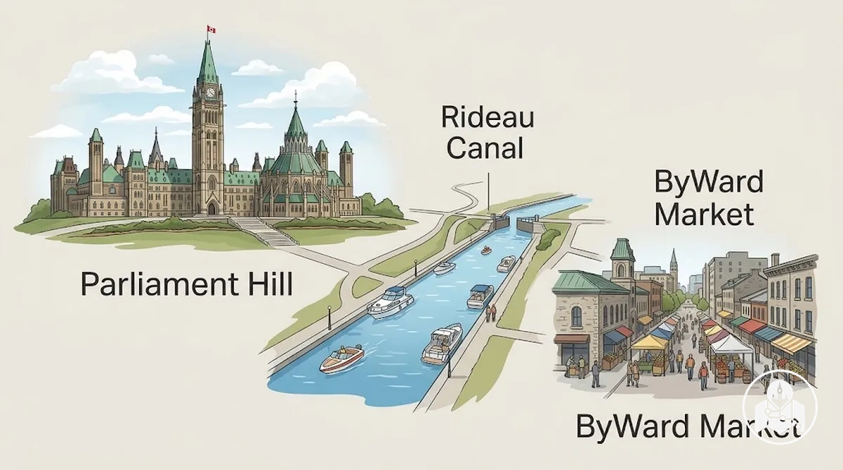 Colina do Parlamento, Canal Rideau e ByWard Market como atrações centrais prioritárias em Ottawa