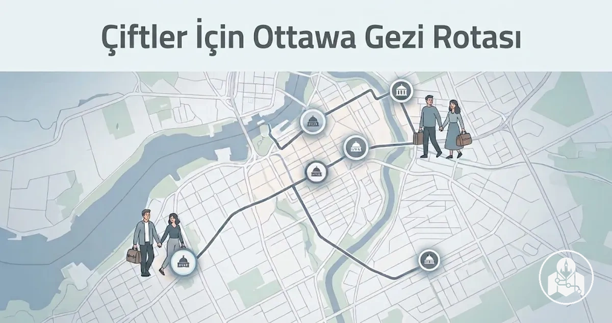 Kısa bir şehir kaçamağı için turistik durakları içeren çiftlere yönelik Ottawa gezi rotası